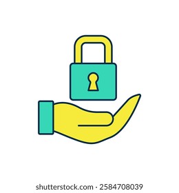 Filled outline Lock icon isolated on white background. Padlock sign. Security, safety, protection, privacy concept.  Vector