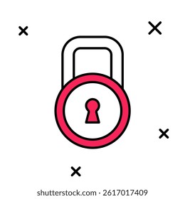 Filled outline Lock icon isolated on white background. Padlock sign. Security, safety, protection, privacy concept.  Vector