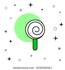 Filled outline Lollipop icon isolated on white background. Candy sign. Food, delicious symbol.  Vector