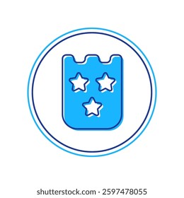 Filled outline Lottery ticket icon isolated on white background. Bingo, lotto, cash prizes. Financial success, prosperity, victory, winnings luck.  Vector