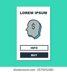 Filled outline Lucky player icon isolated on turquoise background.  Vector