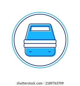 Icono de la caja de almuerzo con contorno relleno aislado en fondo blanco.  Vector