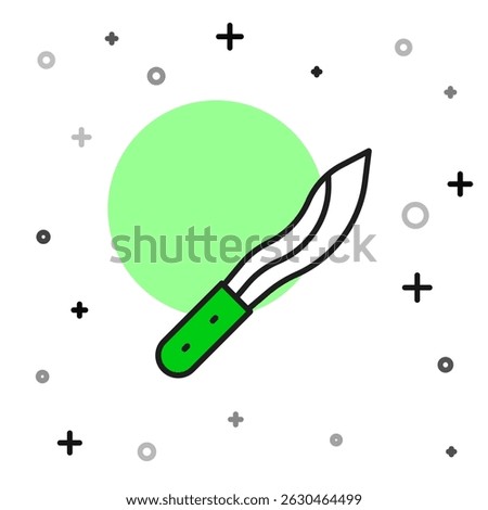 Filled outline Machete or big knife icon isolated on white background.  Vector