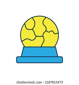 Filled outline Magic ball icon isolated on white background. Crystal ball.  Vector