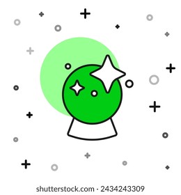 Filled outline Magic ball icon isolated on white background. Crystal ball.  Vector