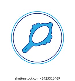 Filled outline Magic hand mirror icon isolated on white background.  Vector