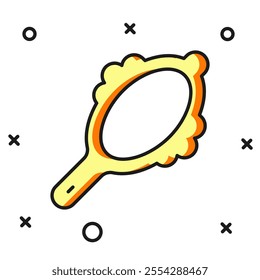 Filled outline Magic hand mirror icon isolated on white background. Flat filled outline style with shadow. Vector