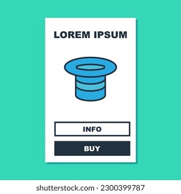 Filled outline Magic hat icon isolated on turquoise background. Magic trick. Mystery entertainment concept.  Vector