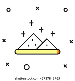 Filled outline Magic powder icon isolated on white background. Flat filled outline style with shadow. Vector