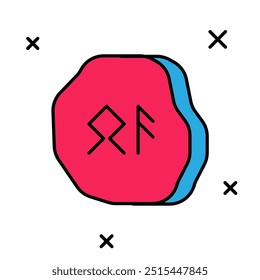 Filled outline Magic runes icon isolated on white background.  Vector