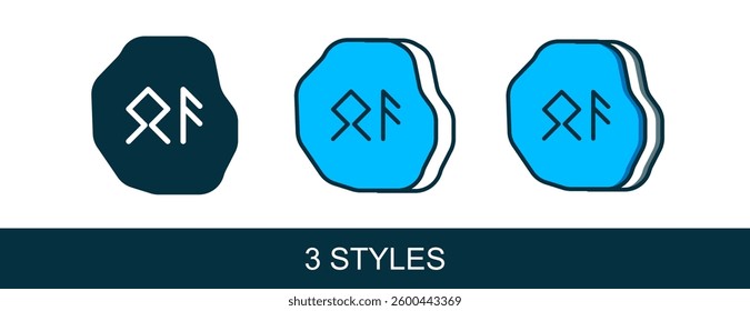 Filled outline Magic runes icon isolated on white background.  Vector