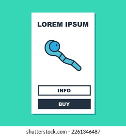 Umriss Zauberstab-Symbol einzeln auf türkisem Hintergrund. Zauberstab, Zauberstab, Stock, Stange.  Vektorgrafik