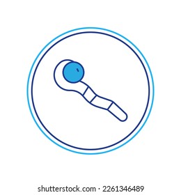 Filled outline Magic staff icon isolated on white background. Magic wand, scepter, stick, rod.  Vector