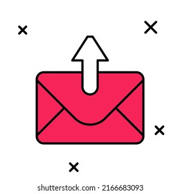 Filled outline Mail and e-mail icon isolated on white background. Envelope symbol e-mail. Email message sign.  Vector