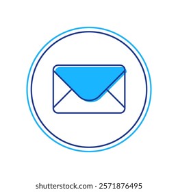 Filled outline Mail and e-mail icon isolated on white background. Envelope symbol e-mail. Email message sign.  Vector