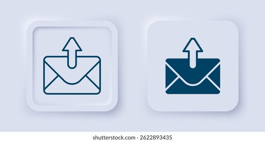 Preenchido e contorno Ícone de e-mail e e-mail isolado em fundo cinza. E-mail com símbolo de envelope. Sinal de mensagem de email. Botão quadrado. Vetor