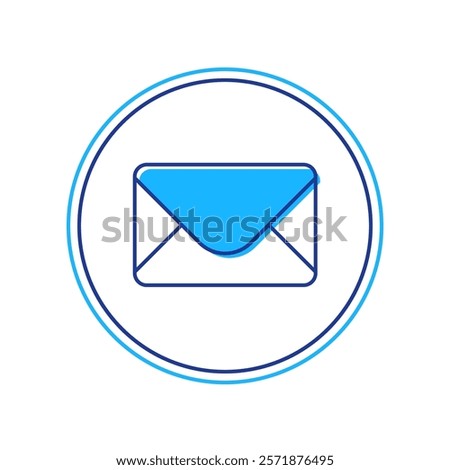 Filled outline Mail and e-mail icon isolated on white background. Envelope symbol e-mail. Email message sign.  Vector