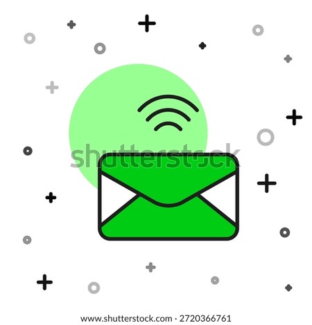 Filled outline Mail and e-mail icon isolated on white background. Envelope symbol e-mail. Email message sign.  Vector