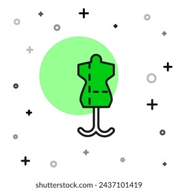 Filled outline Mannequin icon isolated on white background. Tailor dummy.  Vector