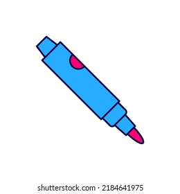 Filled outline Marker pen icon isolated on white background.  Vector