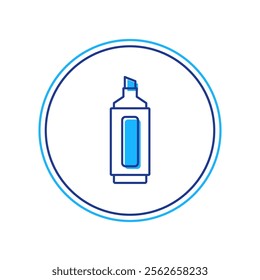 Filled outline Marker pen icon isolated on white background.  Vector