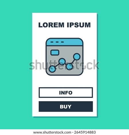 Filled outline Market analysis icon isolated on turquoise background. Report text file icon. Accounting sign. Audit, analysis, planning.  Vector