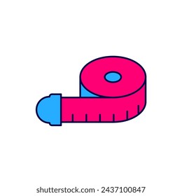 Icono de cinta de medición aislado sobre fondo blanco. Cinta métrica.  Vector