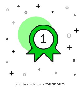 Filled outline Medal icon isolated on white background. Winner achievement sign. Award medal.  Vector