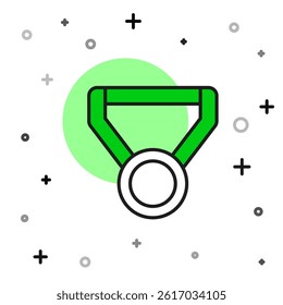 Filled outline Medal icon isolated on white background. Winner symbol.  Vector