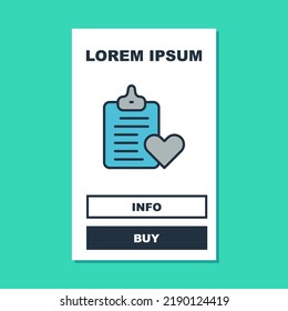 Filled outline Medical clipboard with clinical record icon isolated on turquoise background. Prescription, medical check marks report.  Vector