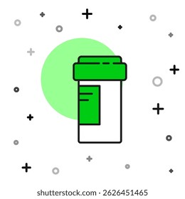 Filled outline Medicine bottle icon isolated on white background. Bottle pill sign. Pharmacy design.  Vector
