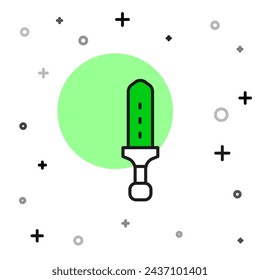 Filled outline Medieval sword icon isolated on white background. Medieval weapon.  Vector