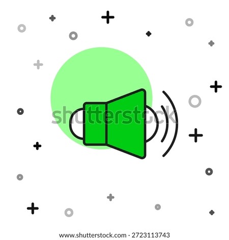 Filled outline Megaphone icon isolated on white background. Speaker sign.  Vector