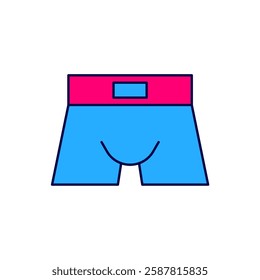Filled outline Men underpants icon isolated on white background. Man underwear.  Vector
