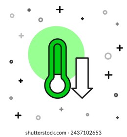 Filled outline Meteorology thermometer measuring icon isolated on white background. Thermometer equipment showing hot or cold weather.  Vector
