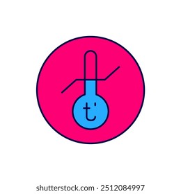 Filled outline Meteorology thermometer measuring icon isolated on white background. Thermometer equipment showing hot or cold weather.  Vector