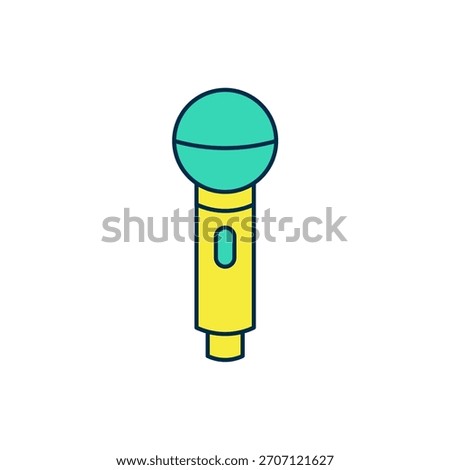 Filled outline Microphone icon isolated on white background. On air radio mic microphone. Speaker sign.  Vector