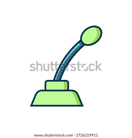 Filled outline Microphone icon isolated on white background. On air radio mic microphone. Speaker sign. Flat filled outline style with shadow. Vector
