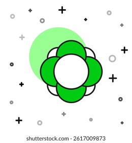 Filled outline Molecule icon isolated on white background. Structure of molecules in chemistry, science teachers innovative educational poster.  Vector