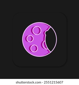 Filled outline Moon phases icon isolated on black background. Flat filled outline style with shadow. Vector