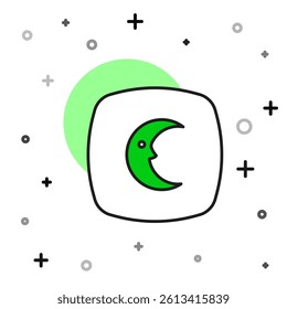 Filled outline Moon and stars icon isolated on white background. Cloudy night sign. Sleep dreams symbol. Full moon. Night or bed time sign.  Vector