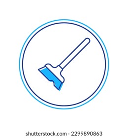 Umriss Mop Symbol einzeln auf weißem Hintergrund. Reinigungskonzept.  Vektorgrafik