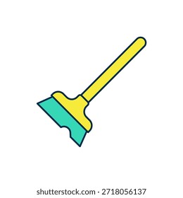 Filled outline Mop icon isolated on white background. Cleaning service concept.  Vector