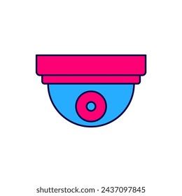 Filled outline Motion sensor icon isolated on white background.  Vector
