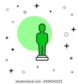 Filled outline Movie trophy icon isolated on white background. Academy award icon. Films and cinema symbol.  Vector