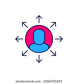 Filled outline Multitasking manager working icon isolated on white background.  Vector