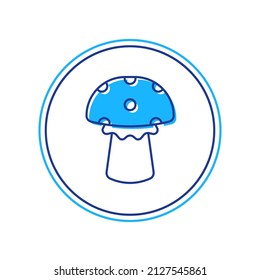 Filled outline Mushroom icon isolated on white background.  Vector