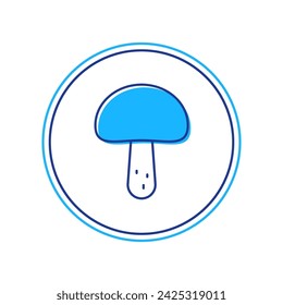 Filled outline Mushroom icon isolated on white background.  Vector