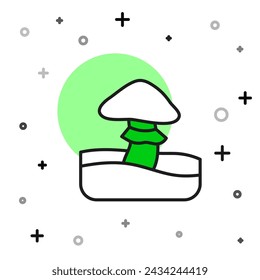 Filled outline Mushroom icon isolated on white background.  Vector