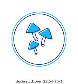 Filled outline Mushroom icon isolated on white background.  Vector
